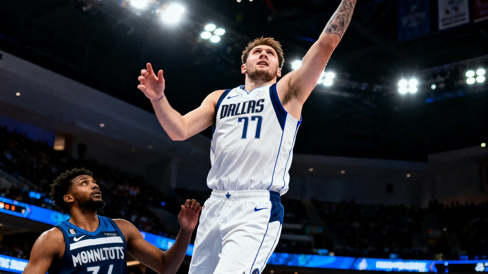 NBA独行侠vs森林狼，东契奇后撤步三分绝杀，单挑剪辑56秒